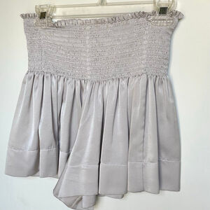 Women's KOCH Light Gray Smocked Waist Silky Shorts S